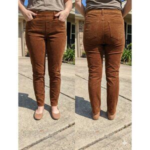 J.Jill Brown Corduroy Skinny Pants Womens Size S Comfort Stretch 30x30